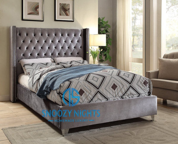 Bella Wingback Studded Chesterfield Bed Frame Available with Storage Options