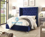 Bella Wingback Studded Chesterfield Bed Frame Available with Storage Options