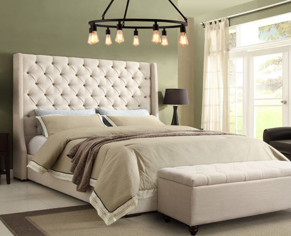 Charlie Grand Curve Wingback Bed Frame Available with Storage Options